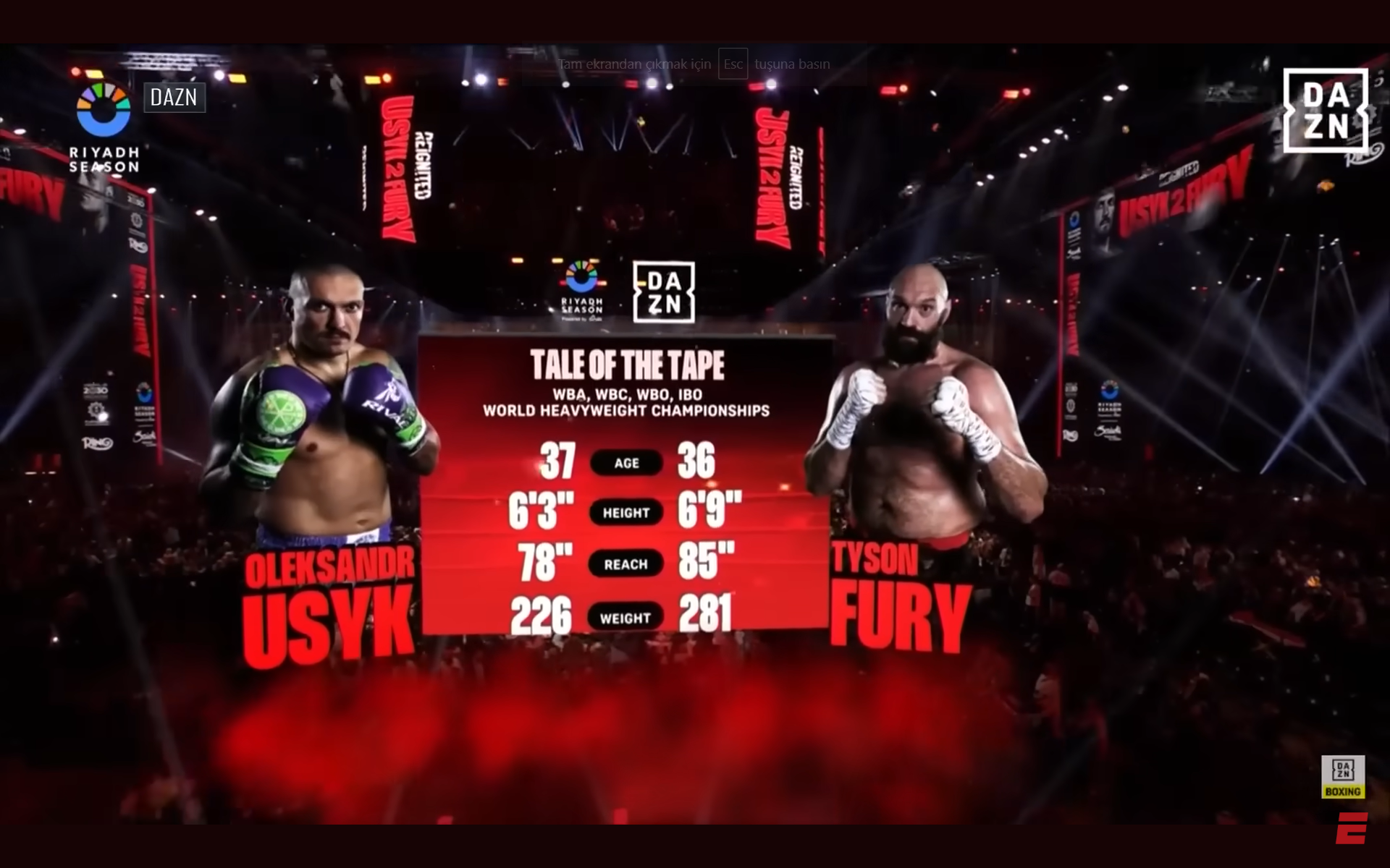 Riyad Sezonu: Oleksandr Usyk vs Tyson Fury 2 Özeti